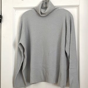 EILEEN FISHER ribbed light mint green turtleneck sweater Size L